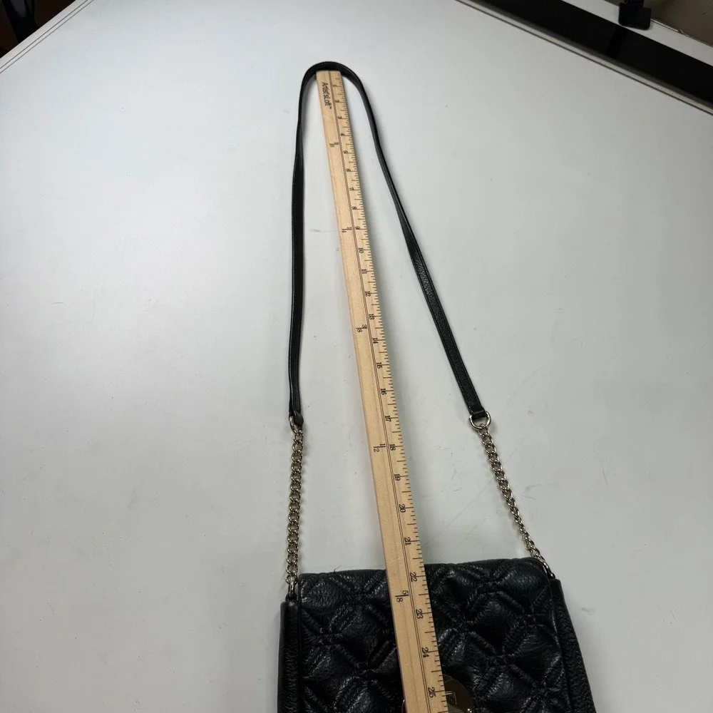 Kate Spade Black Quilted Leather Crossbody Bag Chain Strap Purse